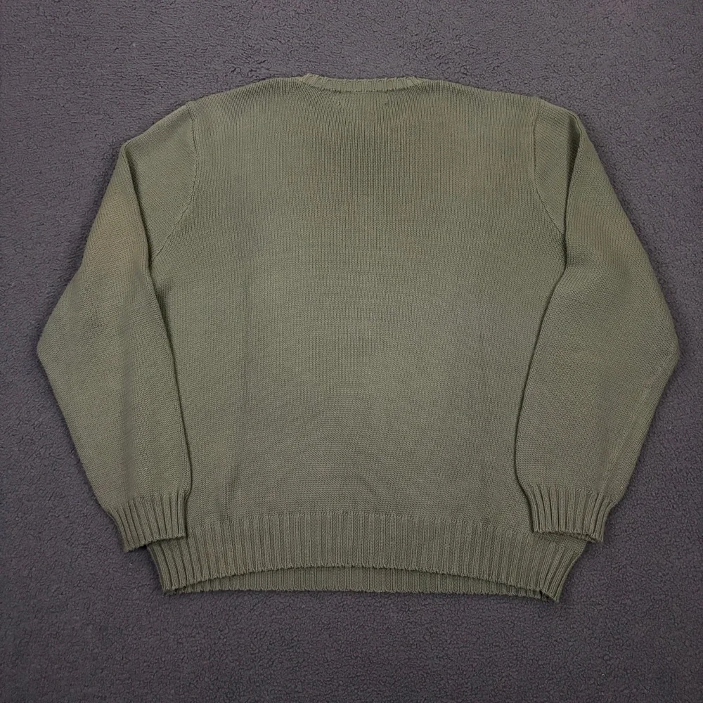 Polo Ralph Lauren Sweater Mens XL Green Knit Cotton Pony Pullover Crew Classic